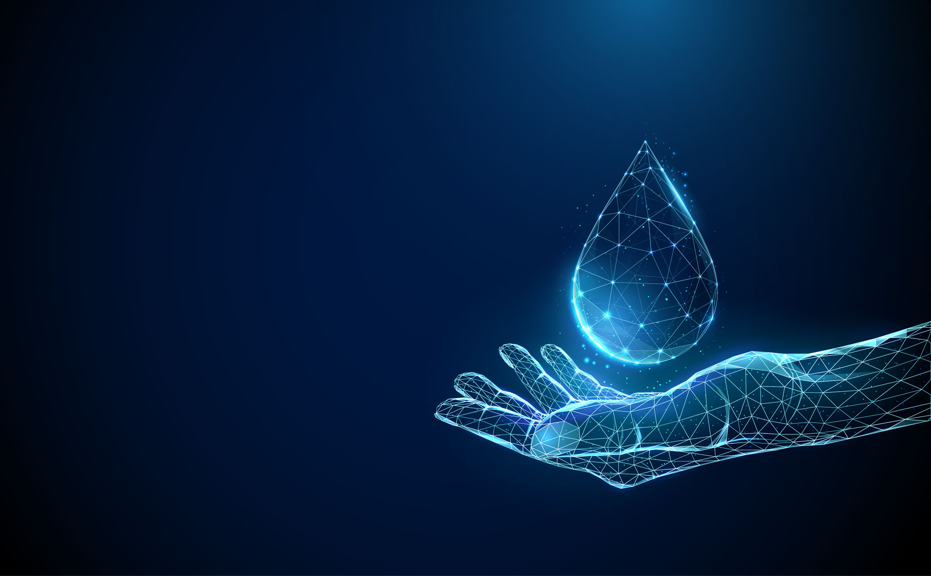 Hand mit Wassertropfen / Hand with water drop © Adobe Stock