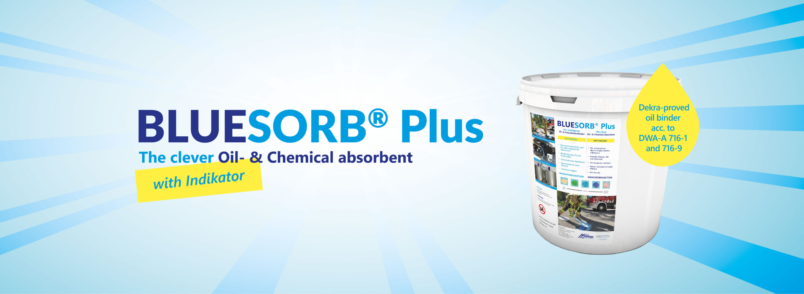 BLUESORB® Plus - The clever oil and chemical absorbent © BIOMONTAN GmbH