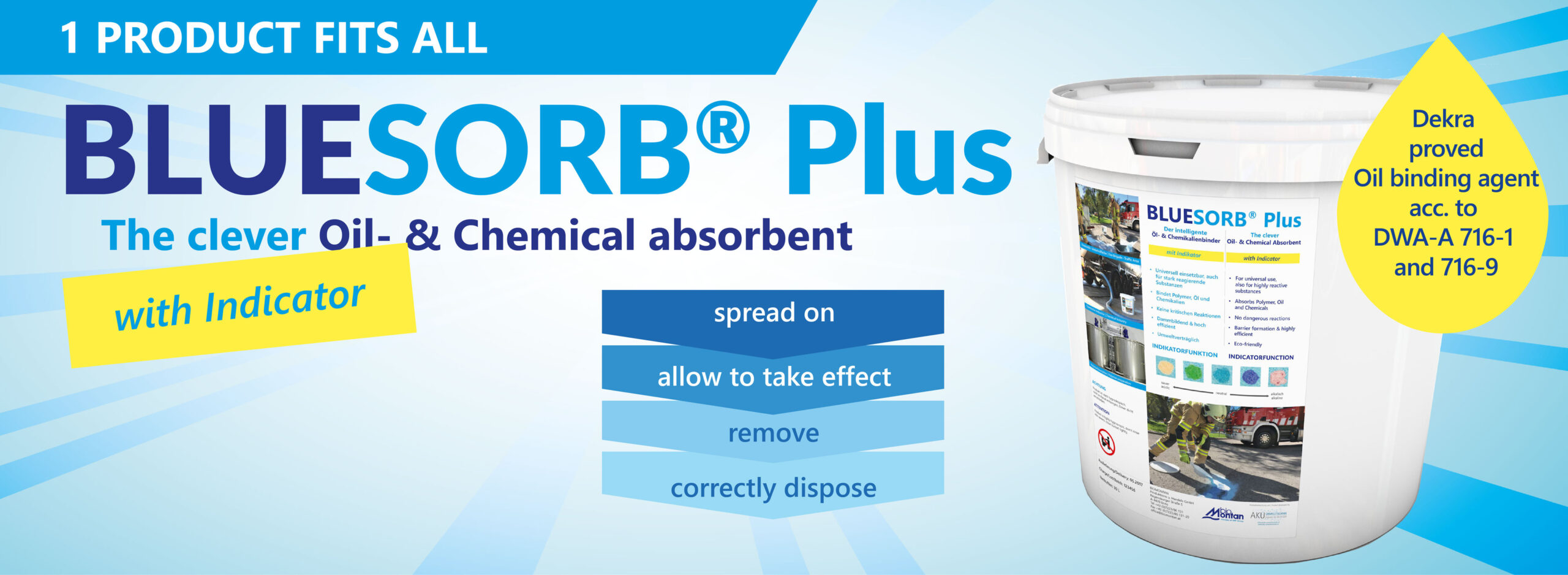 BLUESORB® Plus - The clever oil and chemical absorbent © BIOMONTAN GmbH