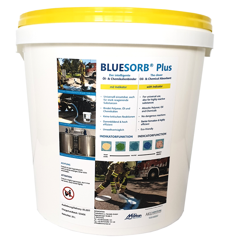 Polymere Flockungsmittel binden: Bindemittel BLUESORB Plus - BLUESORB® Plus - Der intelligente Flockungsmittelbinder © BIOMONTAN GmbH